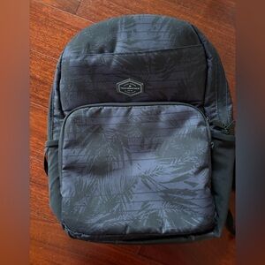 Travis Mathew Black Palm-Print Backpack